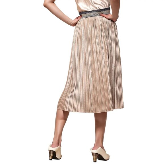 ($16)Nurode Glitter Waistband Pleated Skirt - Picture 4 of 5
